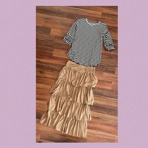 Nuggles girls top and ruffle maxi skirt
